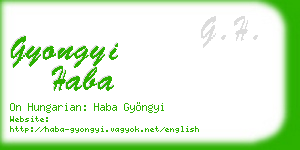 gyongyi haba business card